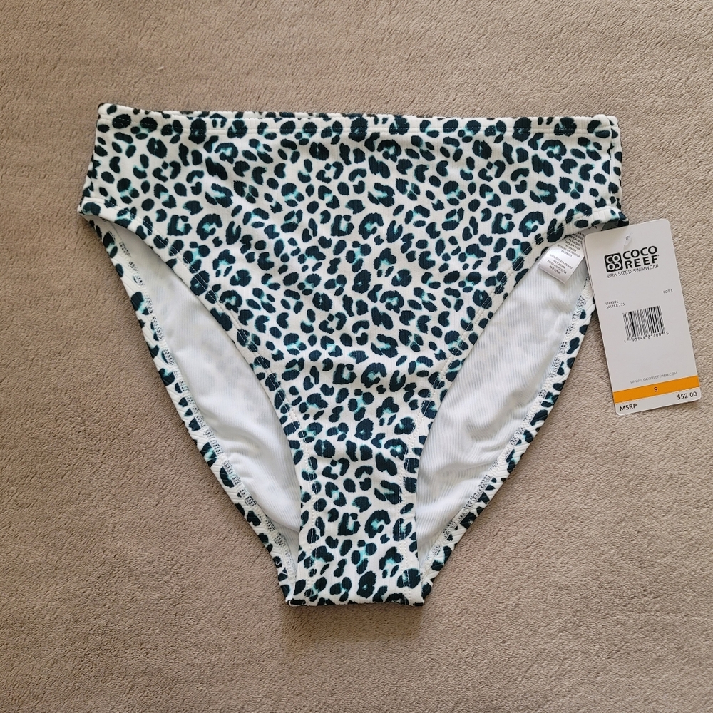 Coco Reef Women Highwaist Leopard Print Bikini Size Small NWT